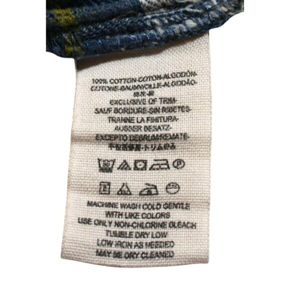 Free People Womens Medium Flannel Tunic Plaid Blue Tan Oversize Raw Hem Boho - Picture 8 of 11